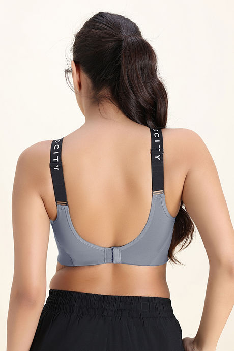 Zelocity Medium Impact Quick Dry Sports Bra - Steel Grey — image 5